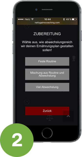 Step 2 Ernährungsplan-Tool