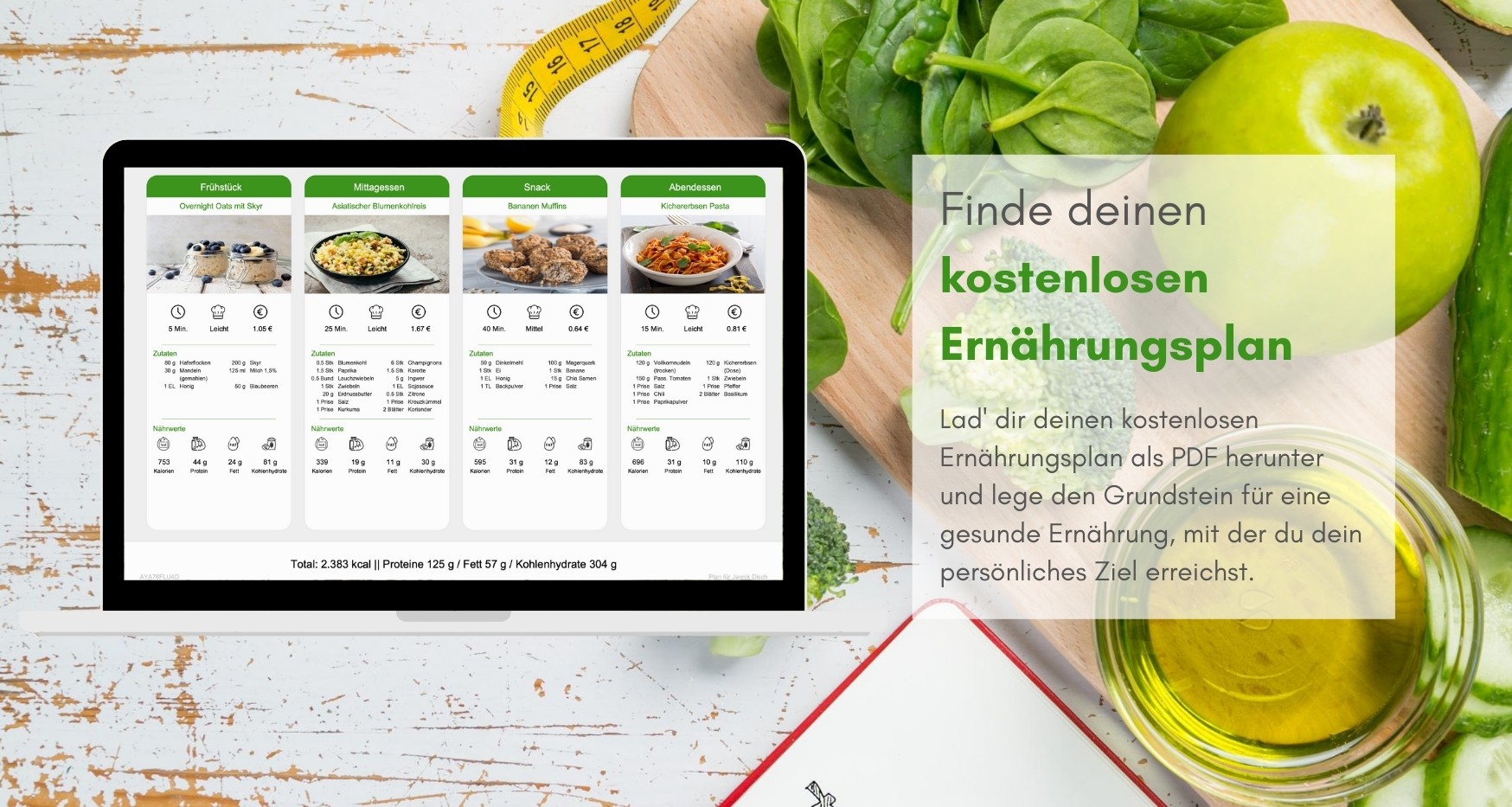 Kostenlose Ernahrungsplane Individuell Gesund Einfach Und Lecker